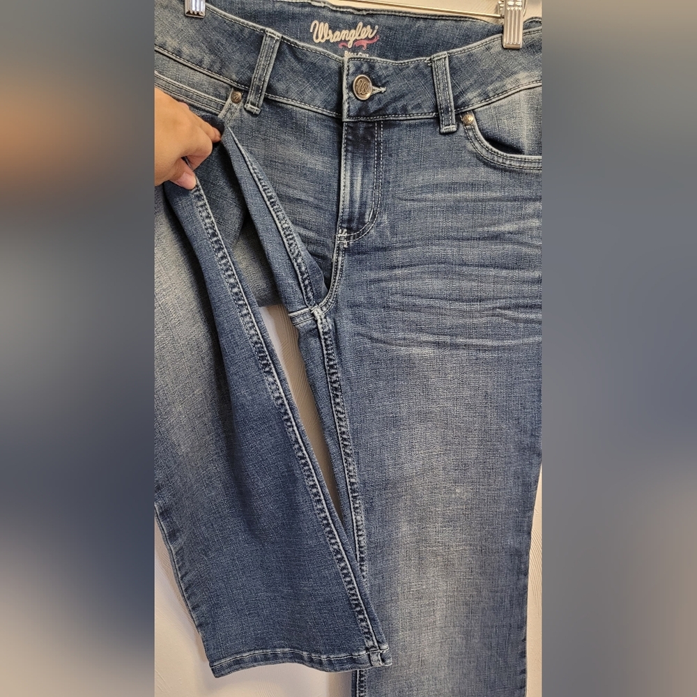 Stylish Blue Boot Cut Women's Jeans - Picture 6 of 10